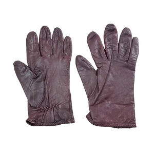 Grandoe 100% Cashmere-Lined Leather Gloves Women's 7.5 Merlot Red Driving Casual